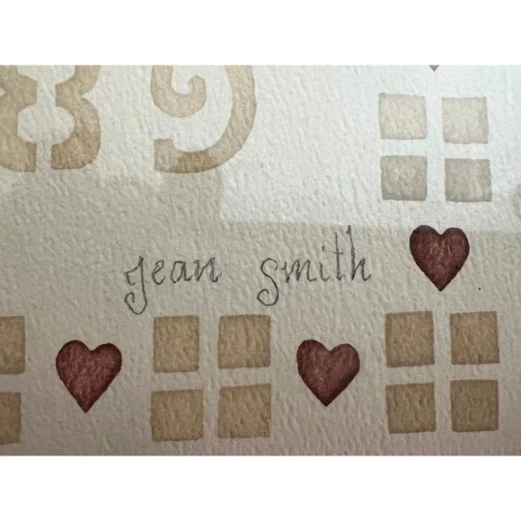 1980s Vintage Framed Alphabet LOVE House Art Print Piece by Jean Smith - Picture 5 of 7